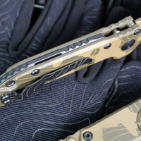 Microtech LUDT OTS Knife- Single Edge- Smooth Body- Topographic Badlands Finished Handle And Plain Edge Blade 1135S-1 TPBNCS-Z4