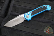 Microtech LUDT OTS Knife- Tanto Edge- Blue Handle- Apocalyptic Blade 1136-10 APBL