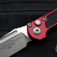 Microtech LUDT OTS Knife- Tanto Edge- Merlot Red Handle- Apocalyptic Blade 1136-10 APMR