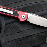 Microtech LUDT OTS Knife- Tanto Edge- Merlot Red Handle- Apocalyptic Blade 1136-10 APMR