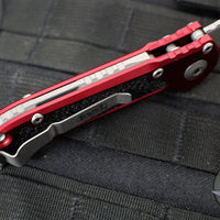 Microtech LUDT OTS Knife- Tanto Edge- Merlot Red Handle- Apocalyptic Blade 1136-10 APMR