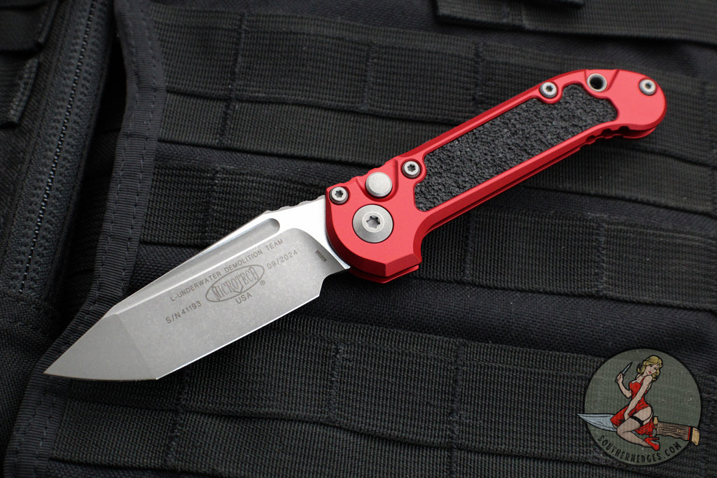 Microtech 2024 LUDT OTS Knife- Tanto Edge- Red Handle- Apocalyptic Blade 1136-10 APRD