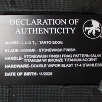 Microtech LUDT OTS Knife- Marfione Select- Frag Pattern Stonewash Finished Titanium Handle- Stonewash Blade 1136-10 FRMS1