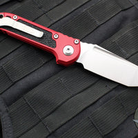 Microtech 2024 LUDT OTS Knife- Tanto Edge- Red Handle- Stonewash Blade 1136-10 RD