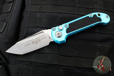 Microtech LUDT OTS Knife- Turquoise Handle- Stonewash Blade 1136-10 TQ