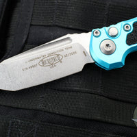 Microtech LUDT OTS Knife- Turquoise Handle- Stonewash Blade 1136-10 TQ