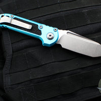 Microtech LUDT OTS Knife- Turquoise Handle- Stonewash Blade 1136-10 TQ