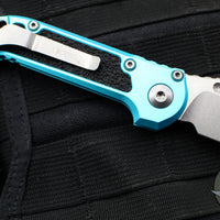 Microtech LUDT OTS Knife- Turquoise Handle- Stonewash Blade 1136-10 TQ