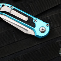 Microtech LUDT OTS Knife- Turquoise Handle- Stonewash Blade 1136-10 TQ