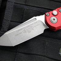 Microtech LUDT OTS Knife- Tanto Edge- Red Handle- Apocalyptic Blade 1136-10 APRD