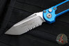 Microtech 2024 LUDT OTS Knife- Tanto Edge- Blue Handle- Apocalyptic Part Serrated Blade 1136-11 APBL