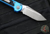 Microtech 2024 LUDT OTS Knife- Tanto Edge- Blue Handle- Apocalyptic Part Serrated Blade 1136-11 APBL