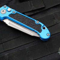 Microtech 2024 LUDT OTS Knife- Tanto Edge- Blue Handle- Apocalyptic Part Serrated Blade 1136-11 APBL