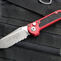 Microtech 2024 LUDT OTS Knife- Tanto Edge- Red Handle- Apocalyptic Part Serrated Blade 1136-11 APRD