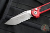 Microtech 2024 LUDT OTS Knife- Tanto Edge- Red Handle- Apocalyptic Part Serrated Blade 1136-11 APRD