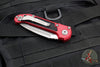 Microtech 2024 LUDT OTS Knife- Red Handle- Apocalyptic Part Serrated Blade 1135-11 APRD