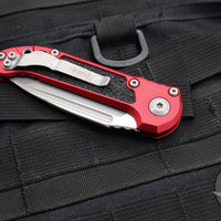 Microtech 2024 LUDT OTS Knife- Red Handle- Apocalyptic Part Serrated Blade 1135-11 APRD