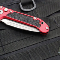 Microtech 2024 LUDT OTS Knife- Red Handle- Apocalyptic Part Serrated Blade 1135-11 APRD