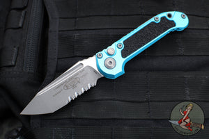 Microtech 2024 LUDT OTS Knife- Tanto Edge- Turquoise Handle- Apocalyptic Part Serrated Blade 1136-11 APTQ