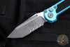 Microtech 2024 LUDT OTS Knife- Tanto Edge- Turquoise Handle- Apocalyptic Part Serrated Blade 1136-11 APTQ