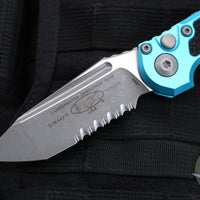 Microtech 2024 LUDT OTS Knife- Tanto Edge- Turquoise Handle- Apocalyptic Part Serrated Blade 1136-11 APTQ