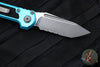 Microtech 2024 LUDT OTS Knife- Tanto Edge- Turquoise Handle- Apocalyptic Part Serrated Blade 1136-11 APTQ