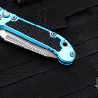 Microtech 2024 LUDT OTS Knife- Tanto Edge- Turquoise Handle- Apocalyptic Part Serrated Blade 1136-11 APTQ