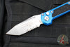 Microtech LUDT OTS Knife- Gen III- Blue Handle- Stonewash Part Serrated Blade 1136-11 BL