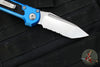 Microtech LUDT OTS Knife- Gen III- Blue Handle- Stonewash Part Serrated Blade 1136-11 BL