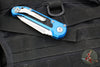 Microtech LUDT OTS Knife- Gen III- Blue Handle- Stonewash Part Serrated Blade 1136-11 BL