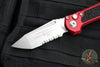 Microtech 2024 LUDT OTS Knife- Tanto Edge- Red Handle- Stonewash Part Serrated Blade 1136-11 RD