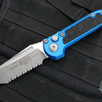 Microtech 2024 LUDT OTS Knife- Tanto Edge- Blue Handle- Apocalyptic Full Serrated Blade 1136-12 APBL