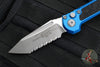 Microtech 2024 LUDT OTS Knife- Tanto Edge- Blue Handle- Apocalyptic Full Serrated Blade 1136-12 APBL