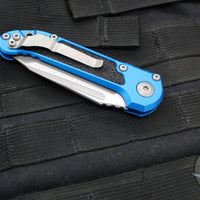 Microtech 2024 LUDT OTS Knife- Tanto Edge- Blue Handle- Apocalyptic Full Serrated Blade 1136-12 APBL