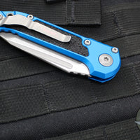 Microtech 2024 LUDT OTS Knife- Tanto Edge- Blue Handle- Apocalyptic Full Serrated Blade 1136-12 APBL