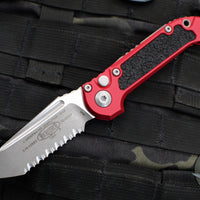 Microtech 2024 LUDT OTS Knife- Tanto Edge- Red Handle- Apocalyptic Full Serrated Blade 1136-12 APRD