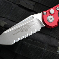 Microtech 2024 LUDT OTS Knife- Tanto Edge- Red Handle- Apocalyptic Full Serrated Blade 1136-12 APRD