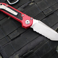 Microtech 2024 LUDT OTS Knife- Tanto Edge- Red Handle- Apocalyptic Full Serrated Blade 1136-12 APRD