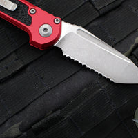 Microtech 2024 LUDT OTS Knife- Tanto Edge- Red Handle- Apocalyptic Full Serrated Blade 1136-12 APRD