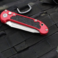 Microtech 2024 LUDT OTS Knife- Tanto Edge- Red Handle- Apocalyptic Full Serrated Blade 1136-12 APRD