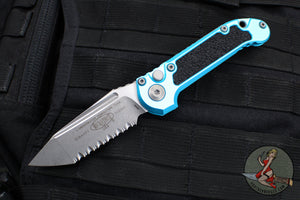 Microtech 2024 LUDT OTS Knife- Tanto Edge- Turquoise Handle- Apocalyptic Full Serrated Blade 1136-12 APTQ