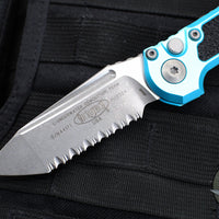 Microtech 2024 LUDT OTS Knife- Tanto Edge- Turquoise Handle- Apocalyptic Full Serrated Blade 1136-12 APTQ