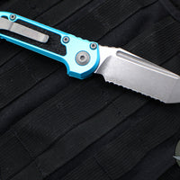 Microtech 2024 LUDT OTS Knife- Tanto Edge- Turquoise Handle- Apocalyptic Full Serrated Blade 1136-12 APTQ