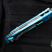 Microtech 2024 LUDT OTS Knife- Tanto Edge- Turquoise Handle- Apocalyptic Full Serrated Blade 1136-12 APTQ