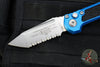 Microtech LUDT OTS Knife- Gen III- Tanto Edge- Blue Handle- Stonewash Full Serrated Blade 1136-12 BL