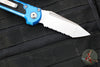 Microtech LUDT OTS Knife- Gen III- Tanto Edge- Blue Handle- Stonewash Full Serrated Blade 1136-12 BL