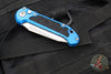 Microtech LUDT OTS Knife- Gen III- Tanto Edge- Blue Handle- Stonewash Full Serrated Blade 1136-12 BL