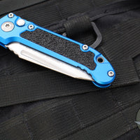 Microtech LUDT OTS Knife- Gen III- Tanto Edge- Blue Handle- Stonewash Full Serrated Blade 1136-12 BL