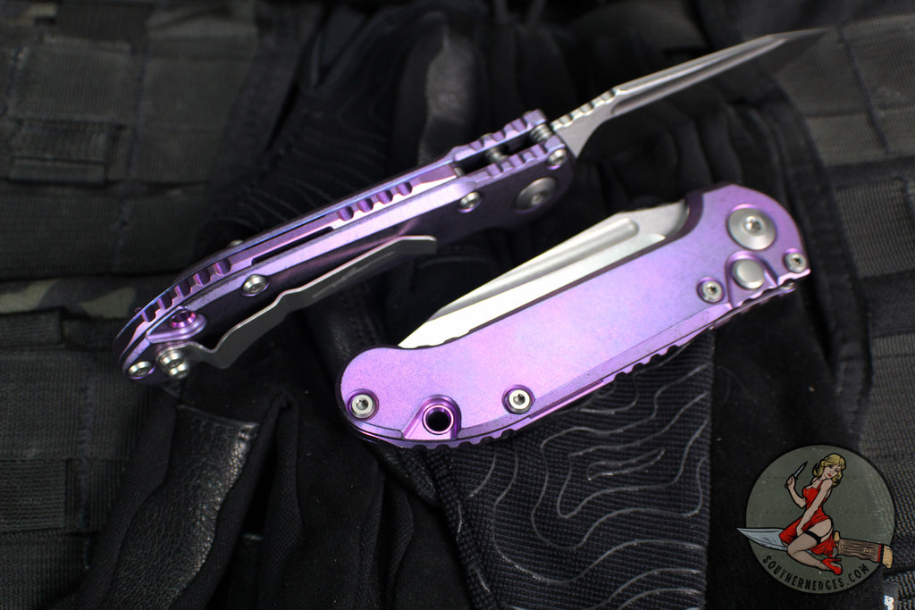 Backstrap Edge Marfione Select LUDT OTS Knife- Tanto Edge- Purple Haze Anodized Smoot ...