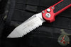 Microtech 2024 LUDT OTS Knife- Tanto Edge- Red Handle- Stonewash Full Serrated Blade 1136-12 RD